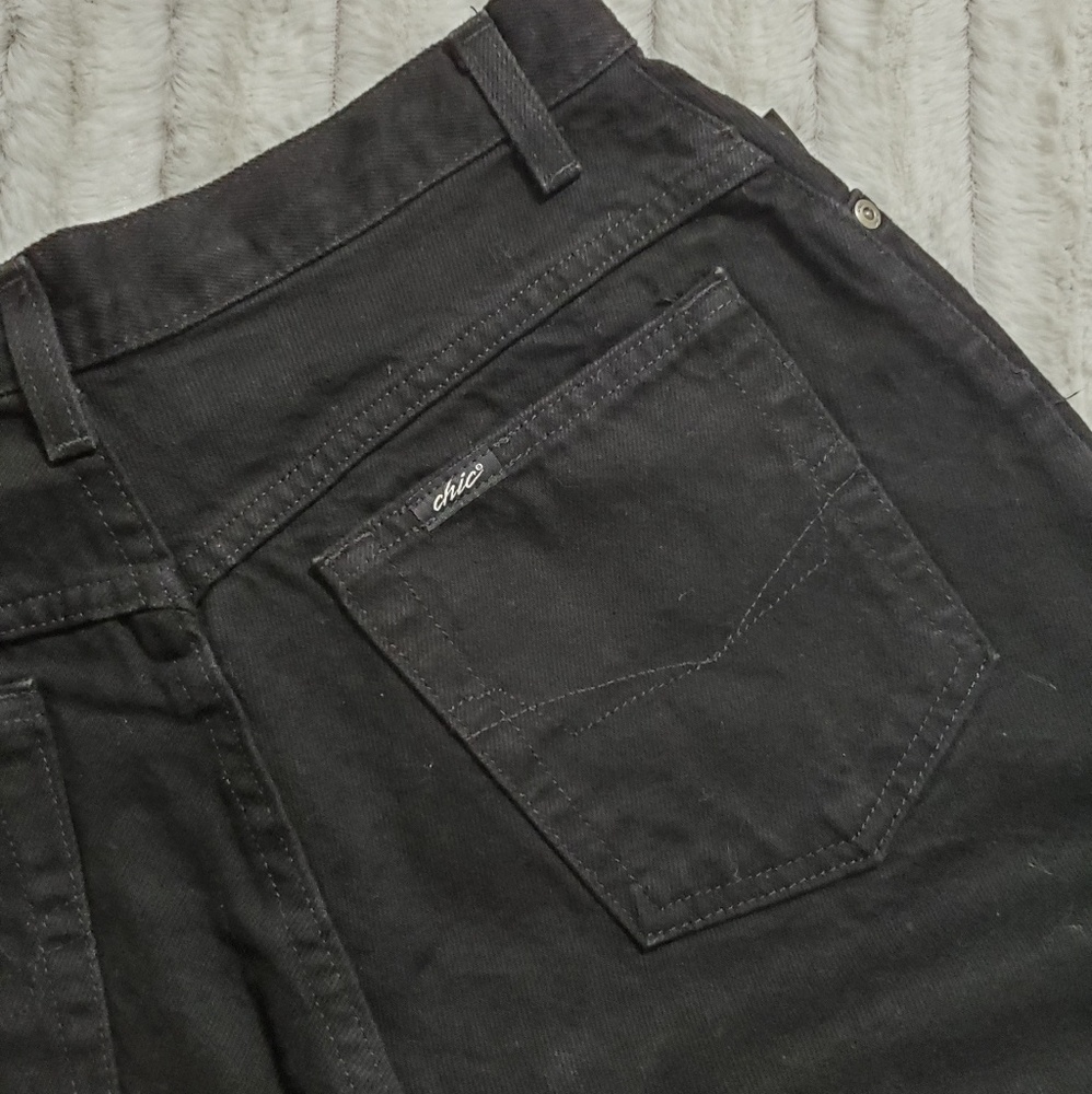 Vintage Chic by H-I-S• black high waist jeans size10 tall retro Mom jeans 80s - Picture 3 of 12